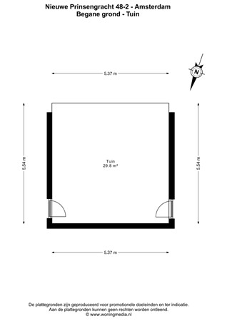 Floor plan - Nieuwe Prinsengracht 48-2, 1018 VS Amsterdam 